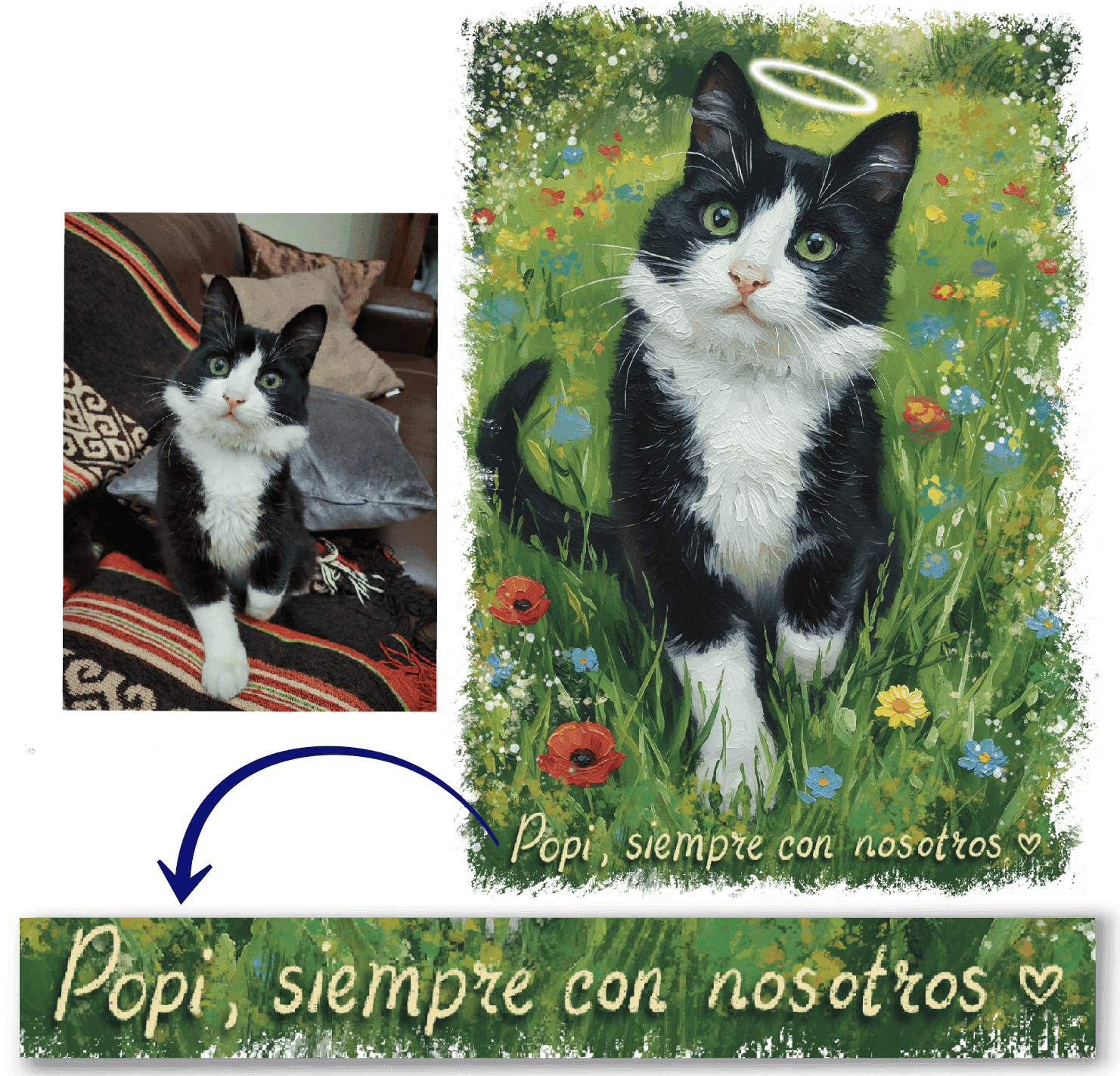 Portrait personalized with custom name text