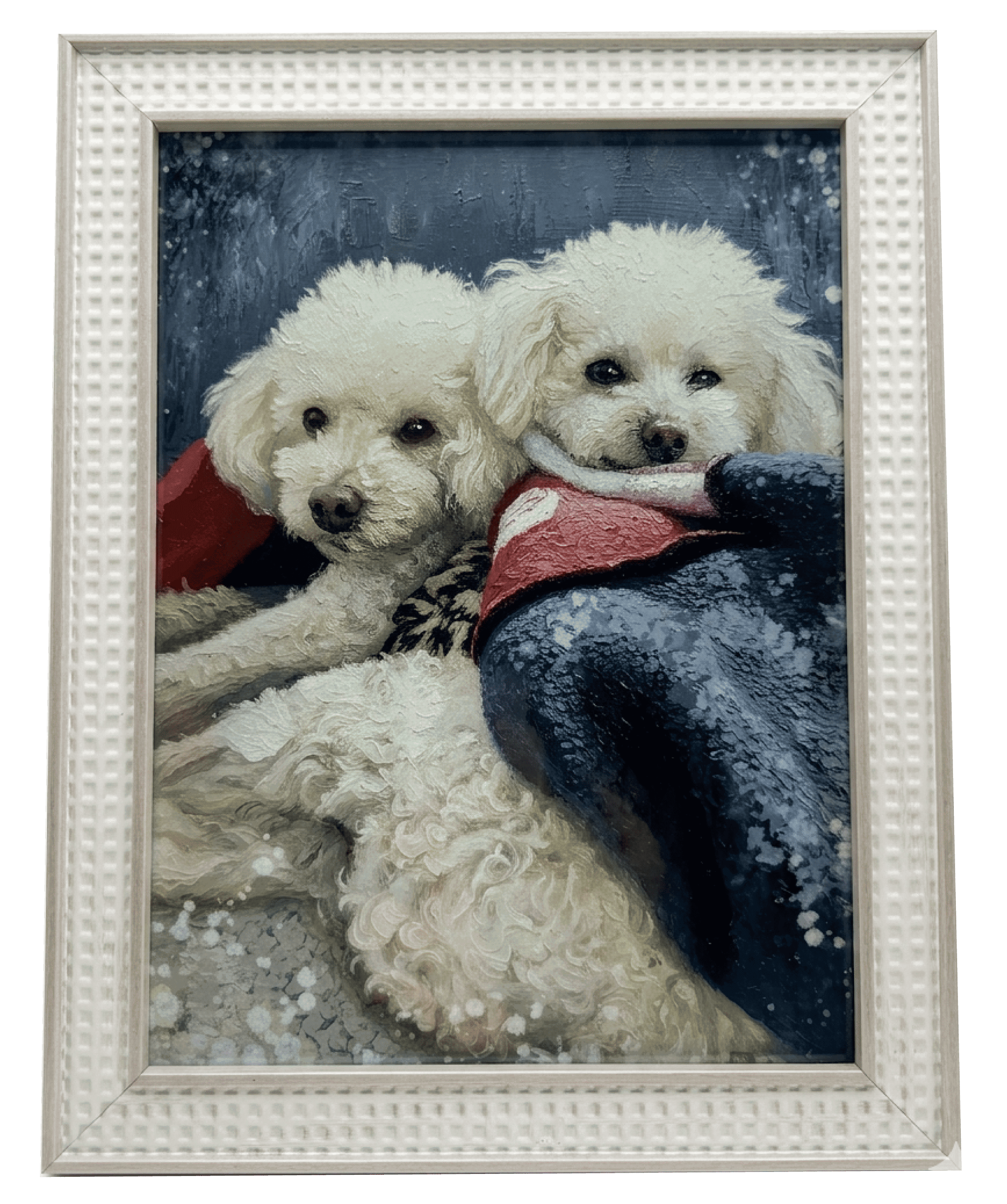 Sublimated on plate with portrait holder.